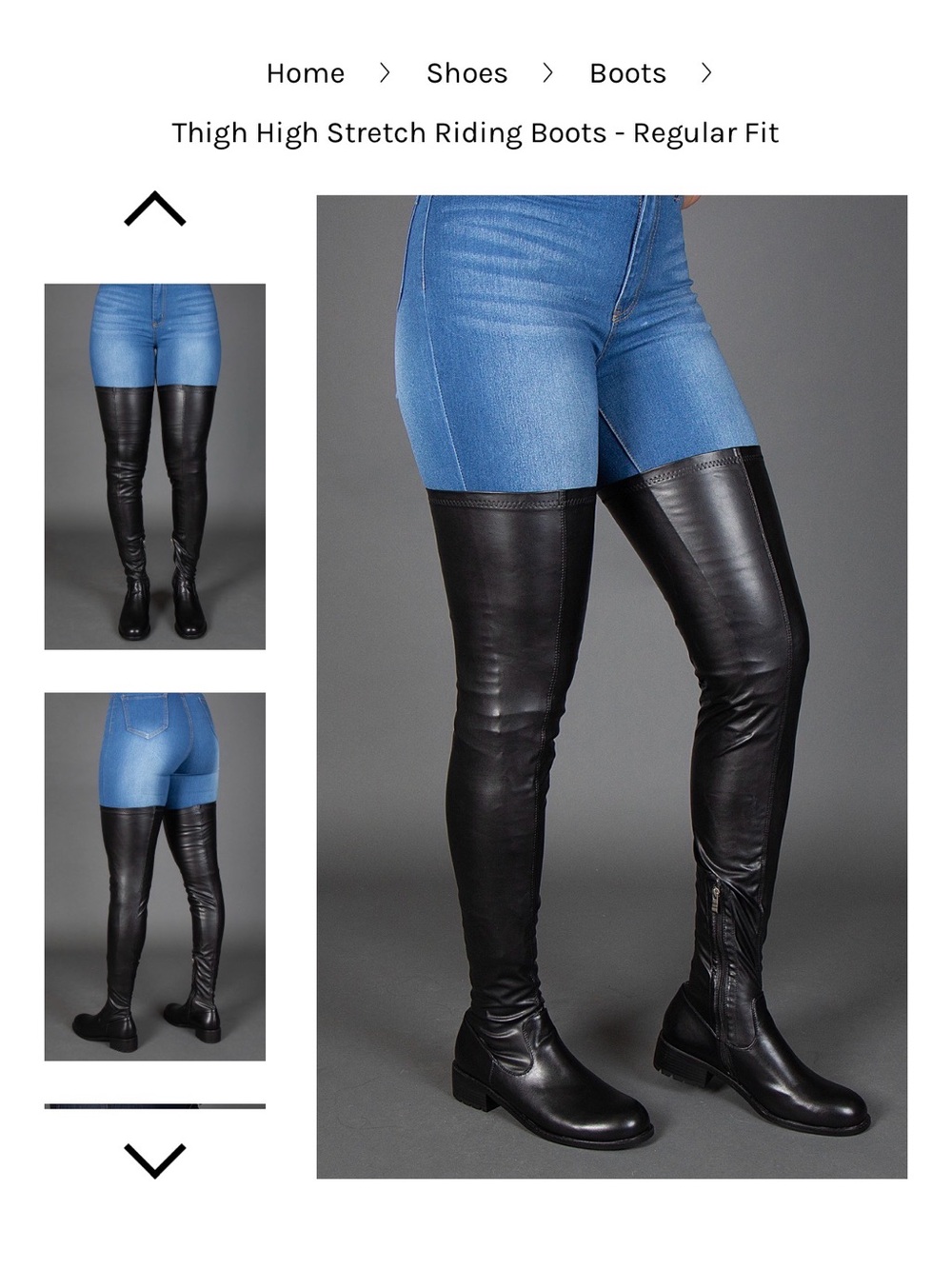 Thigh High Stretch Riding Boots - Black